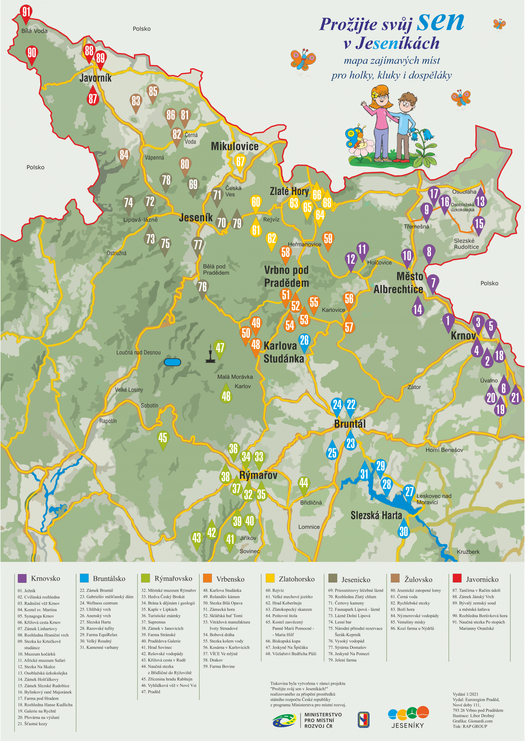 Mapa k průvodci pro holky a kluky