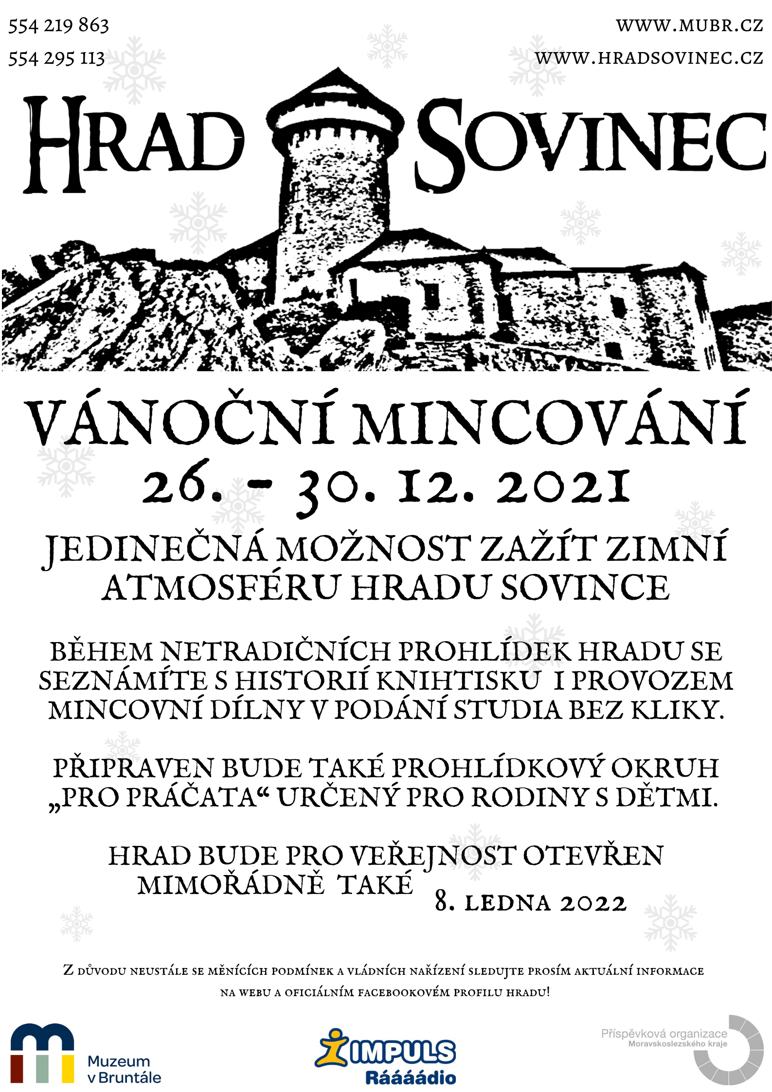 Vánoční mincování na hradu Sovinec